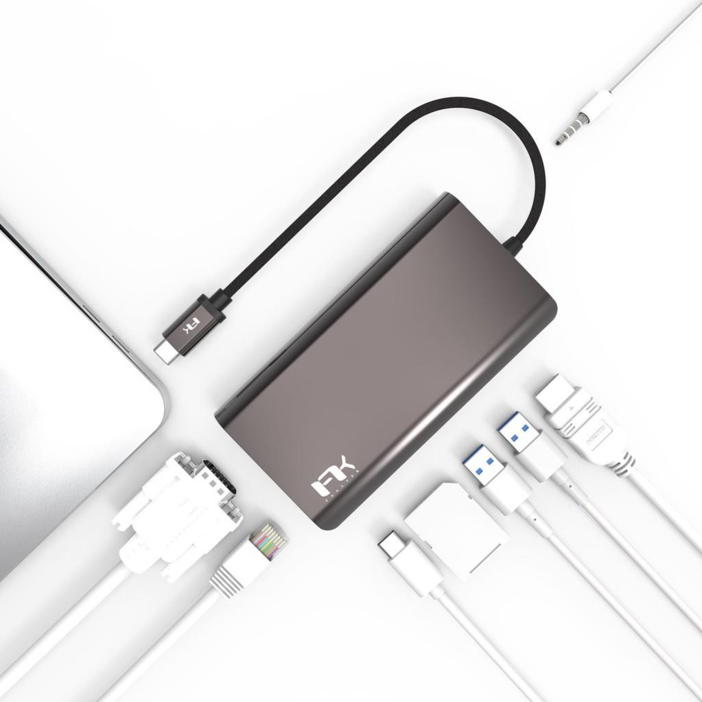 Bộ chia cổng USB Portable 8 in 1 USB-C Hub Feeltek