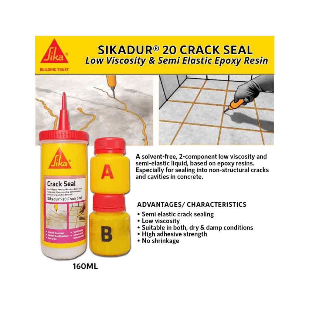 SIKADUR 20 CRACK SEAL Chám Khe Ron gạch Vết Nứt chân chim