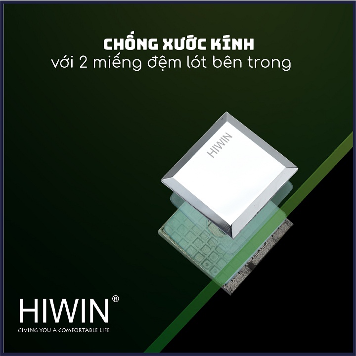 Kẹp chân kính 0 độ cabin tắm cạnh vát chất liệu inox 304 mặt gương HIWIN FC-2080