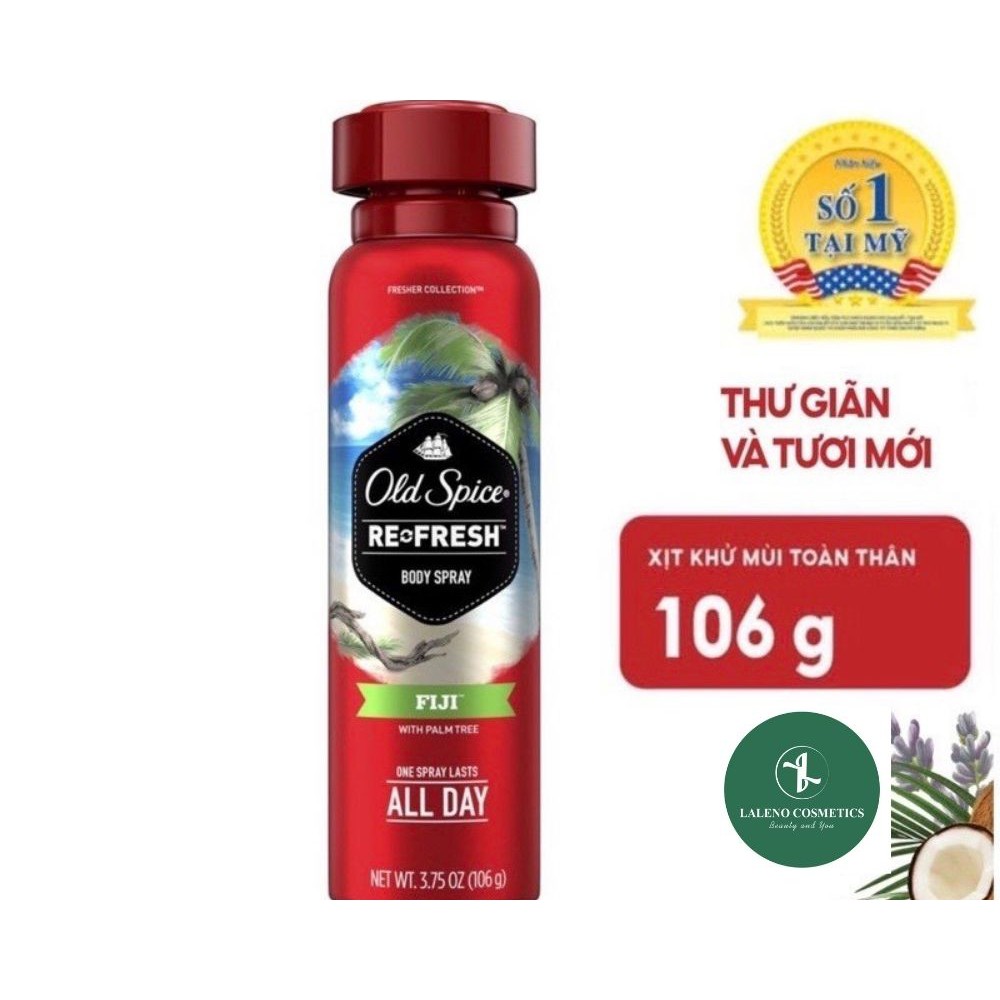 [USA] Xịt nước hoa toàn thân nam Old Spice 106g Wolfthorn | Fiji | Timber | Bearglove - Mỹ