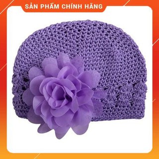 [HÀNG SIÊU TỐT] Mũ len móc nơ hoa lệch cho bé gái