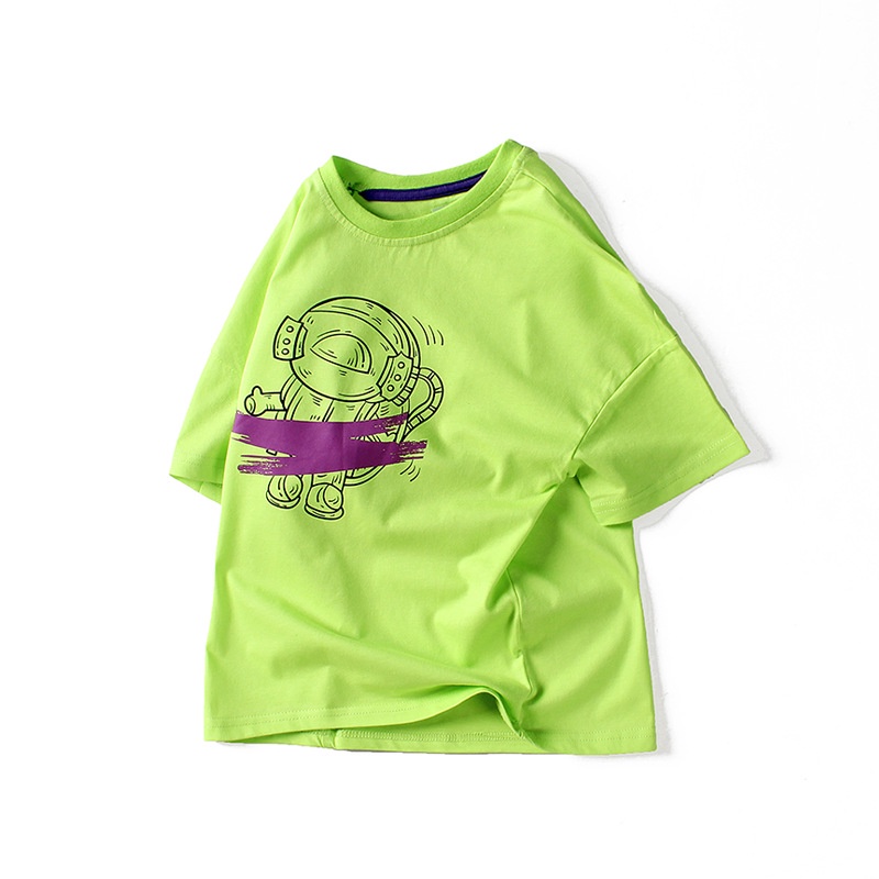 Áo thun bé trai size đại TrueKids, Áo thun ngắn tay bé trai in hình phi hành gia mùa hè 2022