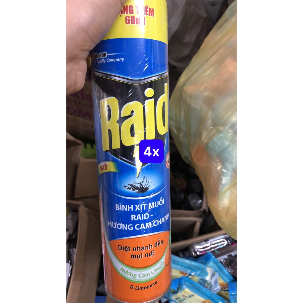 Bình Xịt Côn Trùng Raid hương cam chanh giúp diệt côn trùng hiệu quả, an toàn - 600ML