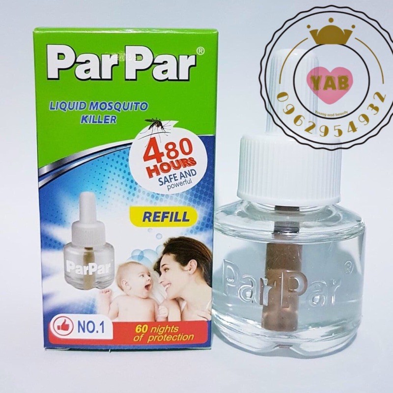 100 LỌ TINH DẦU ĐUỔI MUỖI PARPAR MÀU XANH 480H GIÁ BÁN BUÔN