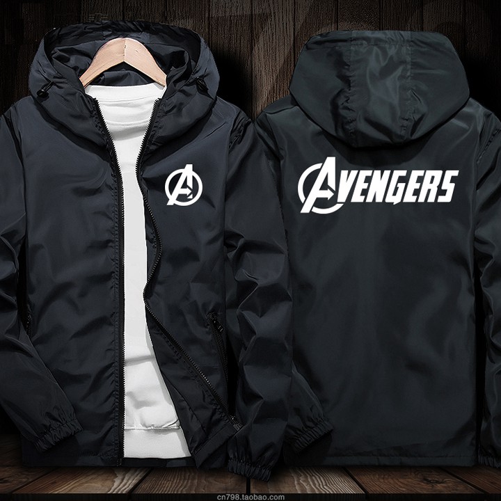 Áo khoác nam đẹp 2 lớp có nón in logo Avengers AKD31 - Áo khoác dù Áo khoác dù