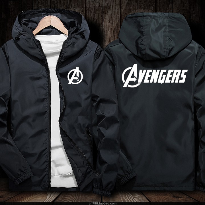 Áo khoác nam đẹp 2 lớp có nón in logo Avengers AKD31 - Áo khoác dù