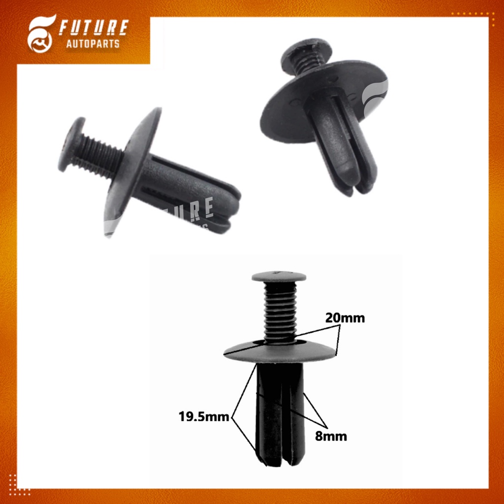 Bộ vít nở nhựa, chốt nở nhựa loại 8mm loại thân dài - Future Autoparts