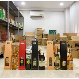 JOGI SỈ_ 10 Túi Hộp Giấy Đựng Ruou Vang/ Nước Ép Vừa 1 Chai 750ml