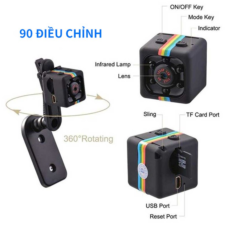 Máy Quay Hồng Ngoại Mini Sq11 1080p Cho Xe Hơi