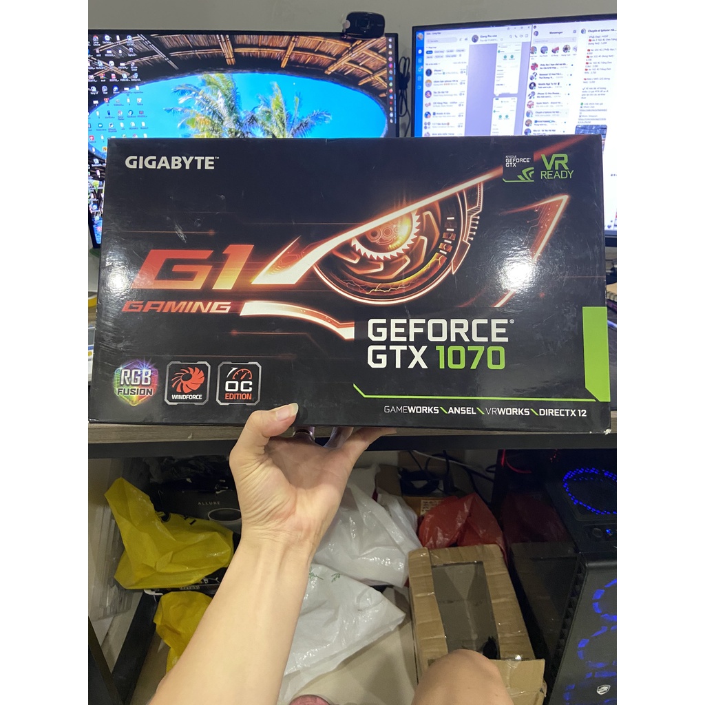 VGA GIGABYTE GTX1070 G1 GAMING MỚI BẢN 8GB / 256 BIT / DDR5
