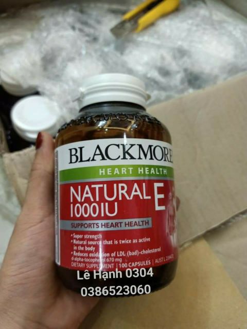 Viên uống đẹp da blackmores Natural E 100IU 30/100 viên