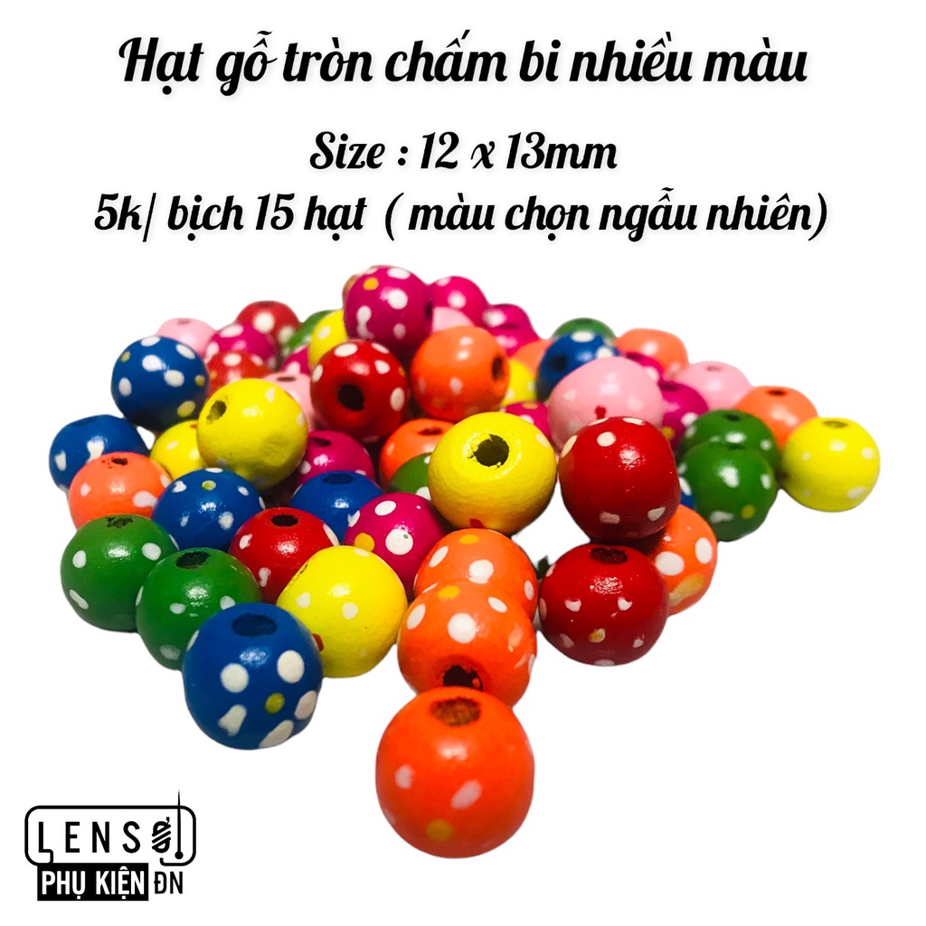 Hạt gỗ tròn, oval, chữ cái nhiều màu ứng dụng trang trí, làm đồ handmade, macrame - Tiệm nhà Lam