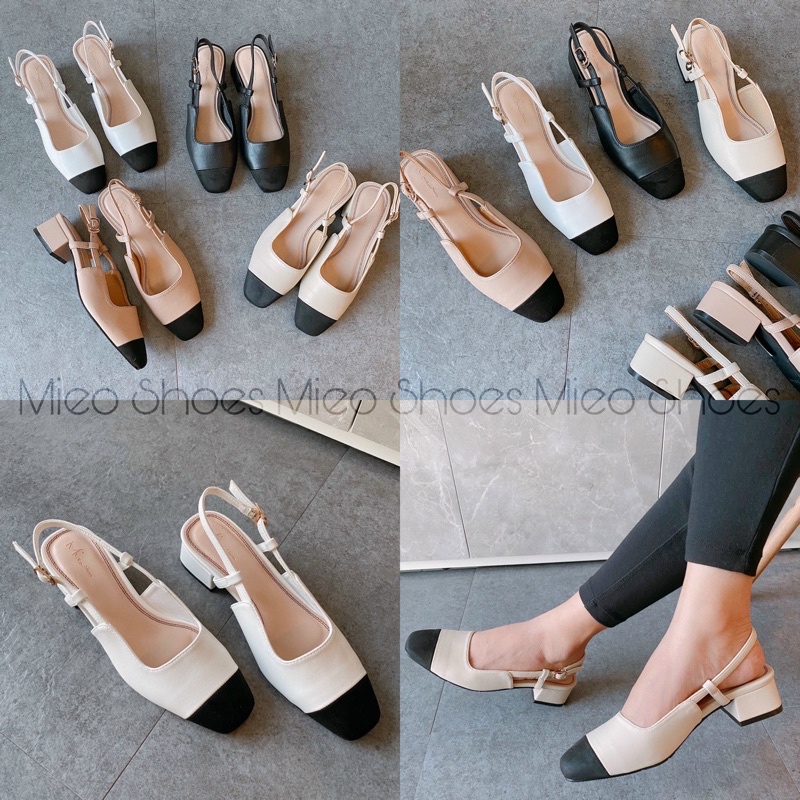 Sandal bích mũi phối gót hậu gài 4p ( MIEO SHOES G570 G571 G572 G573)m