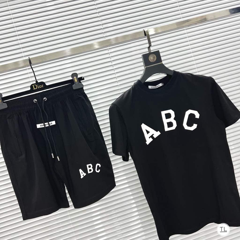 Bộ quần áo mùa hè cao cấp cổ tròn vải cotton xịn dành cho nam essential 7 (ảnh thật)