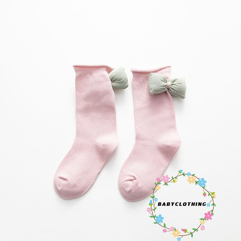 Vớ Cotton Đính Nơ 3d Đáng Yêu Cho Bé Gái 1-8 Tuổi