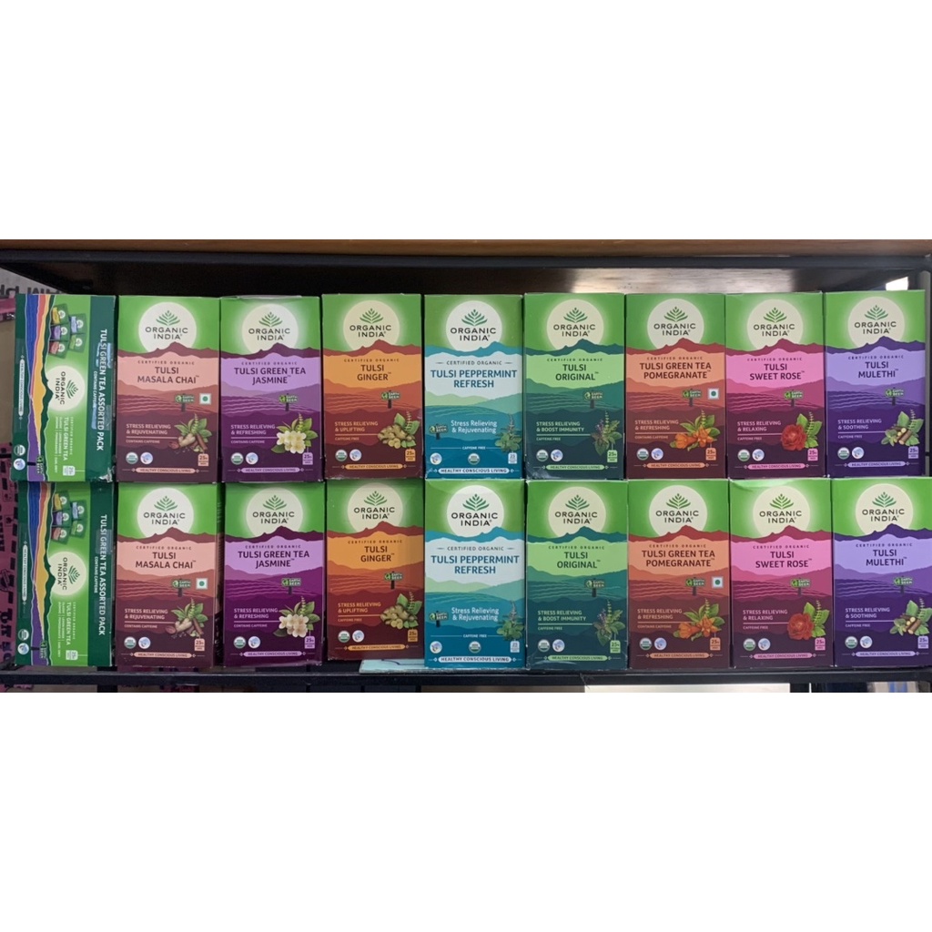 ORGANIC INDIA Tulsi Green Tea - Trà Túi Lọc Ấn Độ 25gói/1 hộp