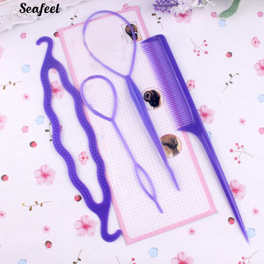 Bộ 4 dụng cụ tạo mẫu tóc bằng nhựa đầy tiện lợi