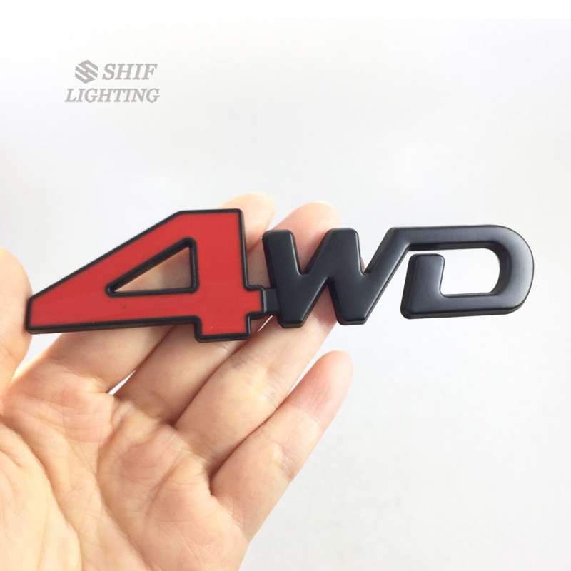 Logo 4WD bằng kim loại dán trang trí xe hơi