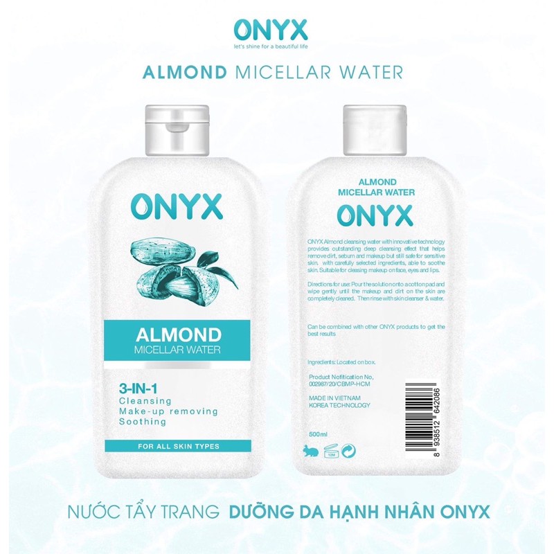 Nước tẩy trang, làm sạch da mặt ONYX /500ml