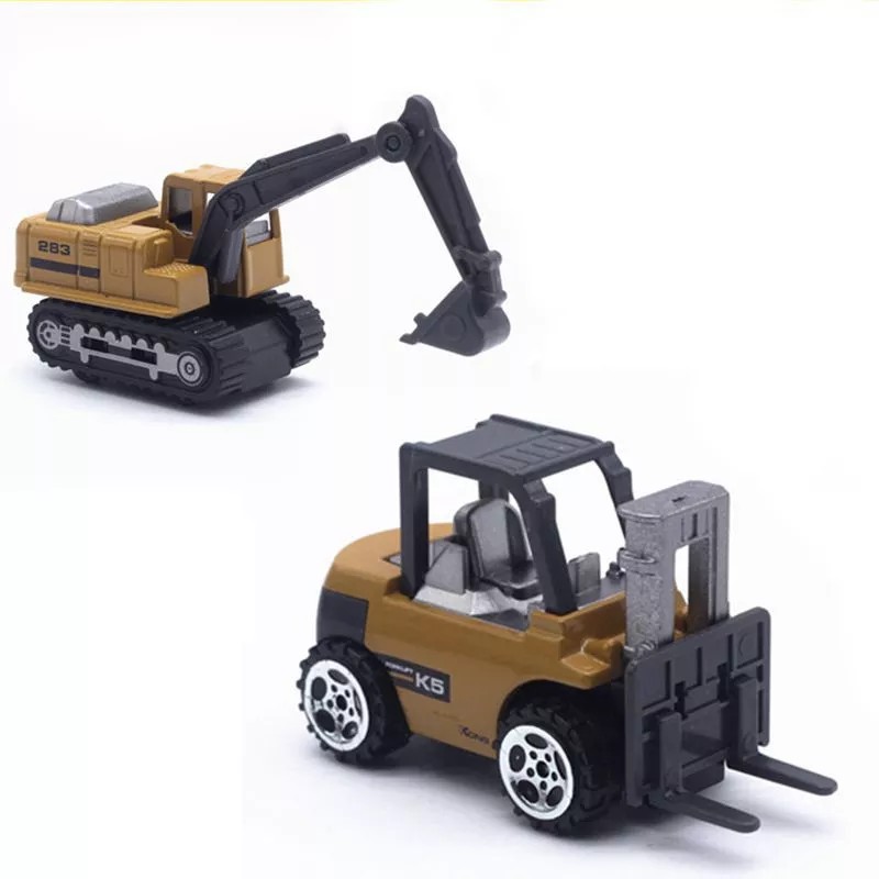 Set 6 mô hình đồ chơi xe kéo hợp kim dành cho trẻ em