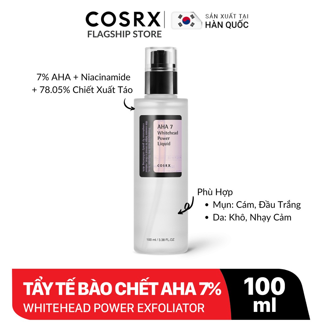 Dung dịch tẩy da chết Cosrx AHA 7 Whitehead Power Liquid 100ml