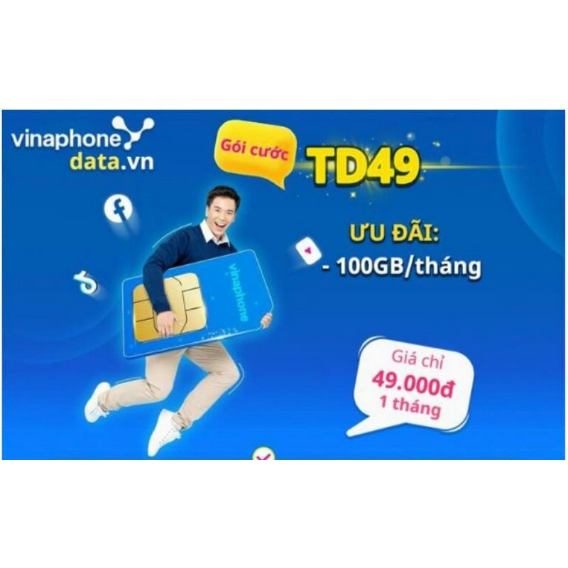 Sim 4G Vinaphone VD149 Fclub Miễn Phí data 3GB - 4GB 1 Ngày Tốc Độ Cao Và Gọi 12 Tháng Không Cần Nạp