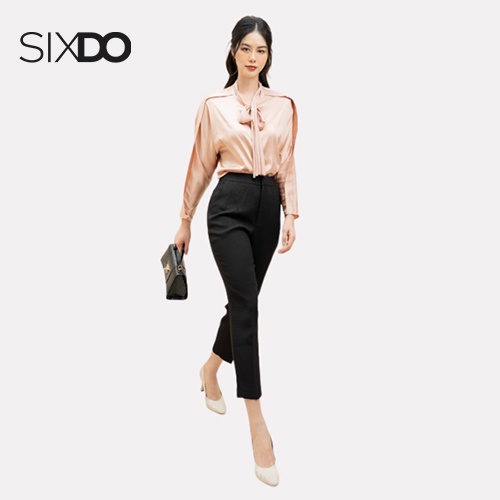 Áo sơ mi be cổ tròn nữ SIXDO