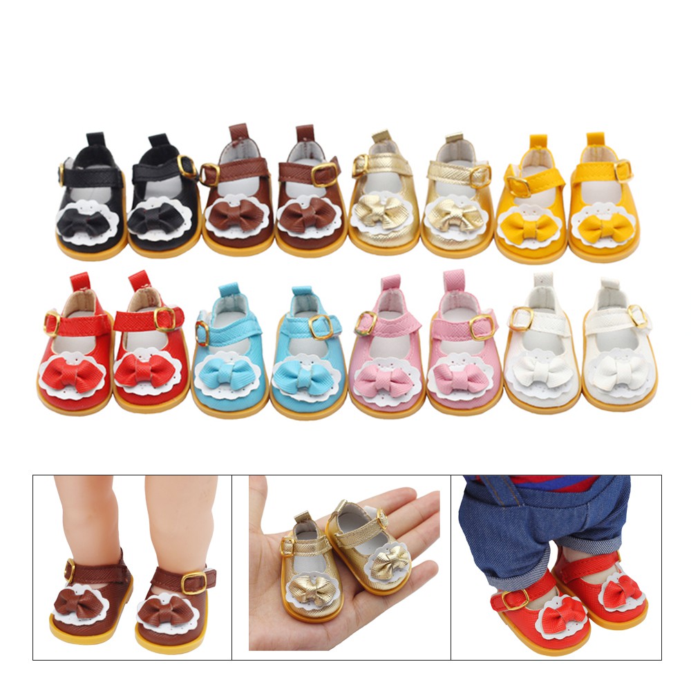Giày Búp Bê Da Pu 5.4cm Đính Nơ Cho Búp Bê EXO 14.5-Inch