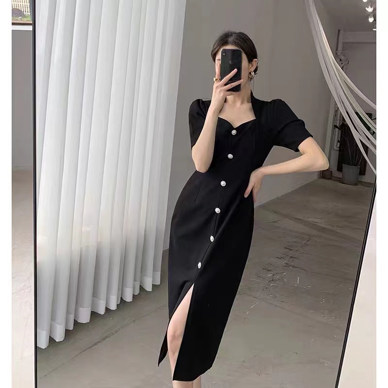 women's fashion korean bow temperament dress