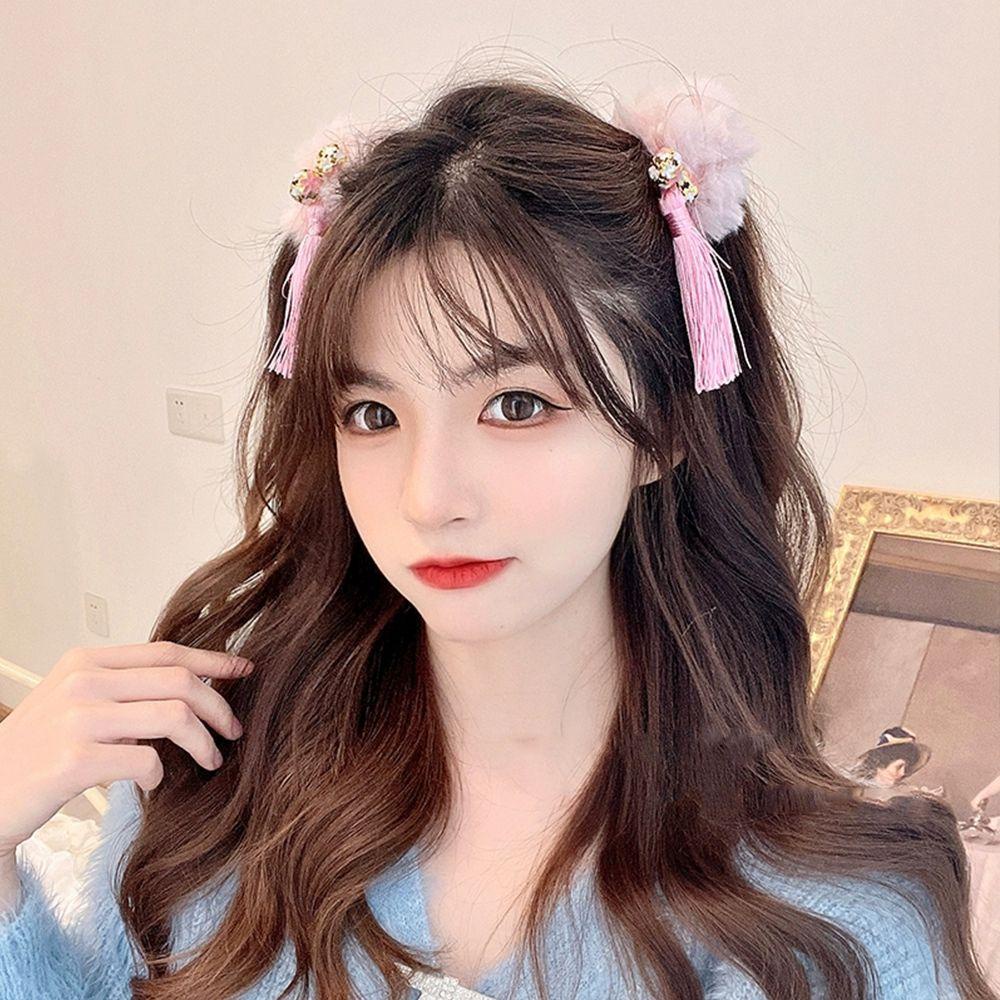 MXGOODS Dây Buộc Tóc Đính Nơ Tua Rua Xinh Xắn Cho Bé Gái