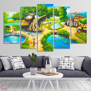 Tranh phong cảnh đồng quê trang trí decor phòng khách phòng ngủ khách sạn spa cao cấp SP28