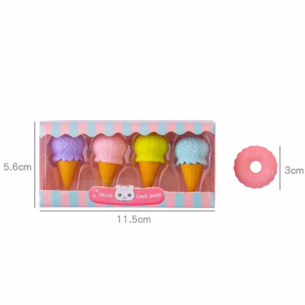 Bộ 4 Cục Tẩy Hình Cây Kem / Kẹo Mút / Bánh Donut Độc Đáo Tiện Dụng Cho Học Sinh