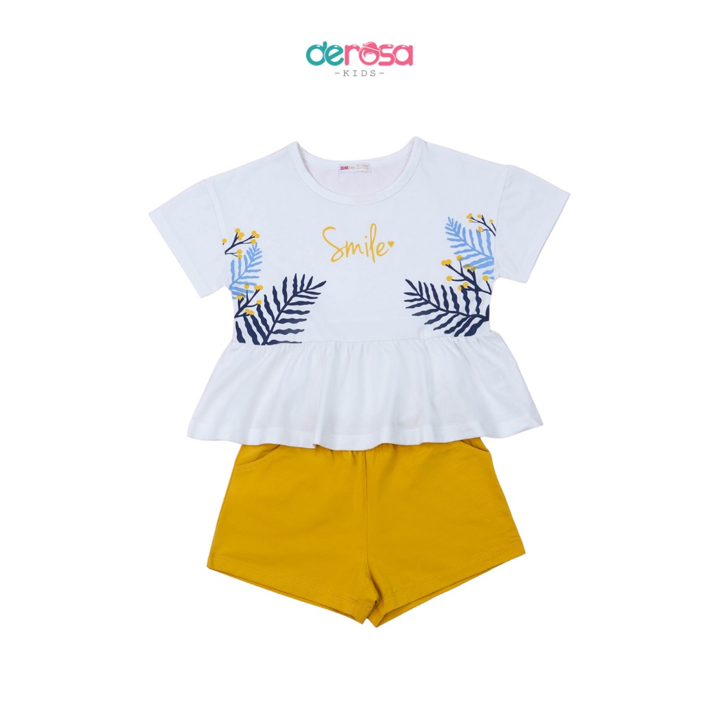 Bộ quần áo cho bé gái DEROSA KIDS chất liệu cotton | 3 - 8 tuổi | 014-018