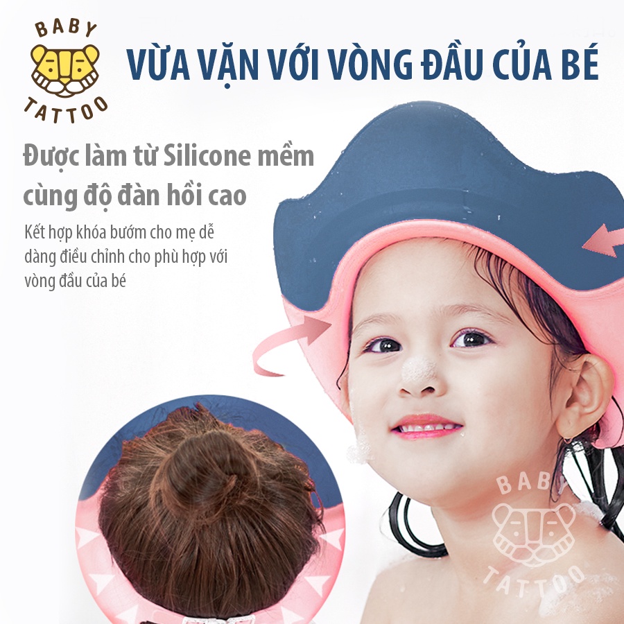 BABY TATTOO Nón Tắm Hình Vương Miện, Thiết Kế Nước Chảy Ra Sau, Hỗ Trợ Cho Bé