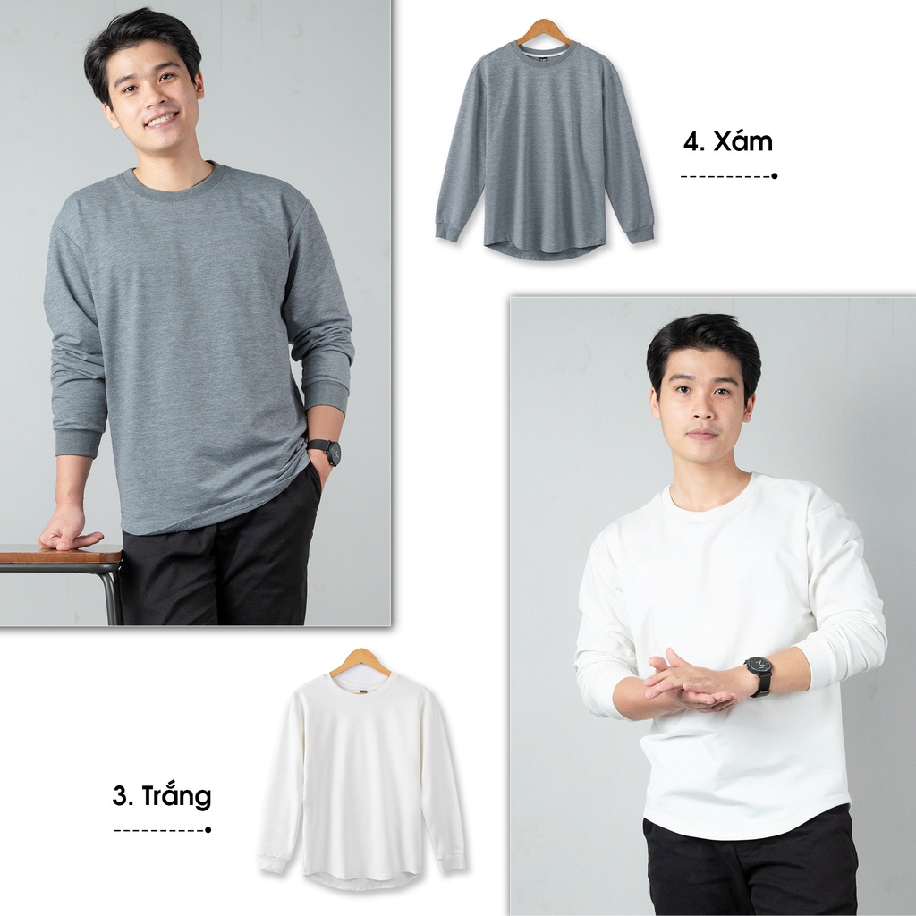 Áo dài tay nam THE 1992 Basic Sweater vạt bầu 5 màu trơn | BigBuy360 - bigbuy360.vn