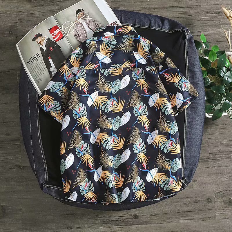 Áo Sơ Mi Nam Ngắn Tay In Hình Thời Trang Hàn Quốc