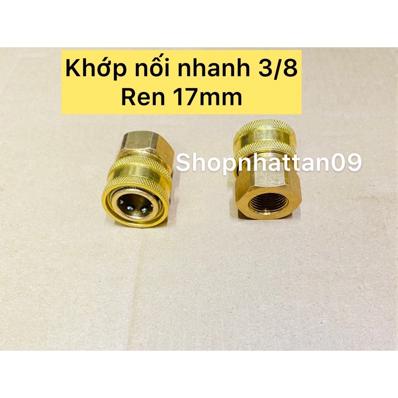 KHỚP NỐI ĐẦU  CÁI REN TRONG 17MM DÀNH CHO DÂY CAO ÁP MÁY rửa xe CÔNG NGHIỆP