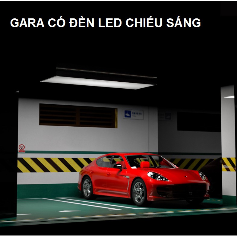 Mô hình gara xe đồ chơi ô tô tỉ lệ 1:24 để được 2 xe bằng gỗ có đèn chiếu sáng