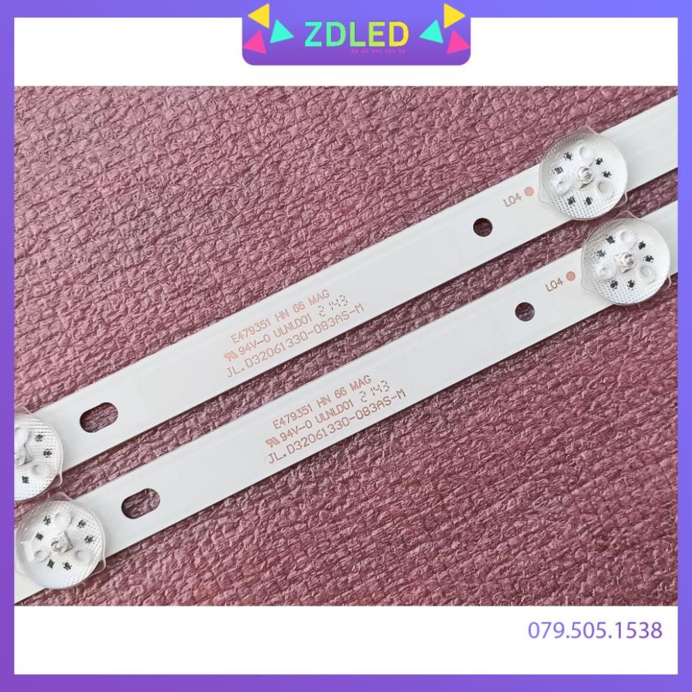 THANH LED TIVI  ASANZO 32T800 32S800 32S890 JL.D32061330-083AS-M HÀNG ZIN HÃNG MỚI 100%, BỘ 2 THANH MỖI THANH 6 BÓNG 3V
