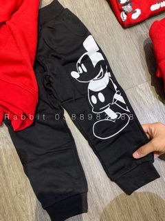 Bộ nỉ bông đỏ Mickey