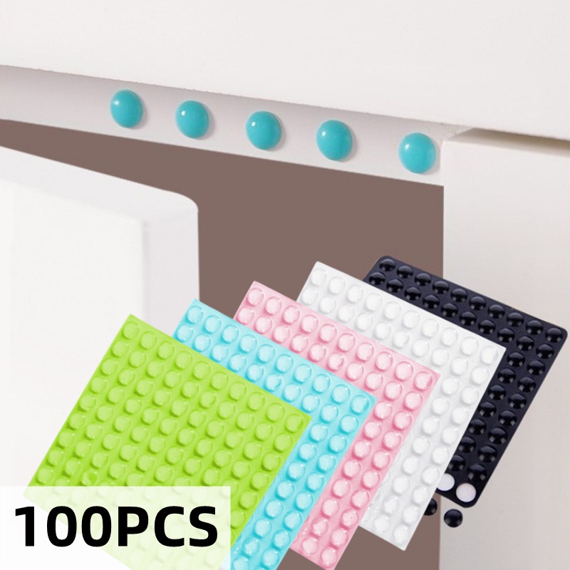Set 100 Miếng Dán Silicone Chống Va Chạm Không Thấm Nước Tự Dính Cho Cửa Nhà Vệ Sinh/Cửa Ra Vào/Cửa Sổ