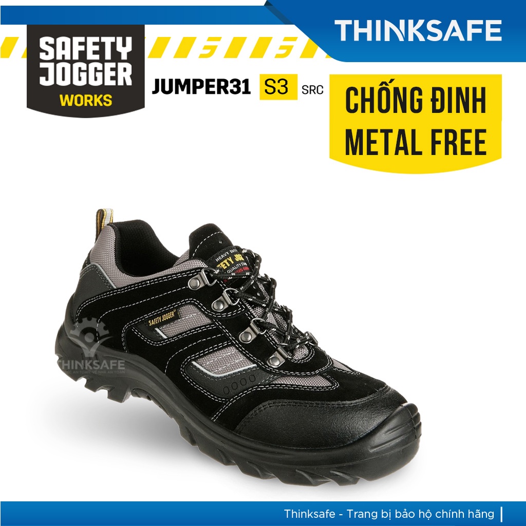 Giày bảo hộ lao động Safety Jogger Jumper S3 SRC da bò lộn, chống đinh, chống trượt, ngăn tích điện - Thinksafe