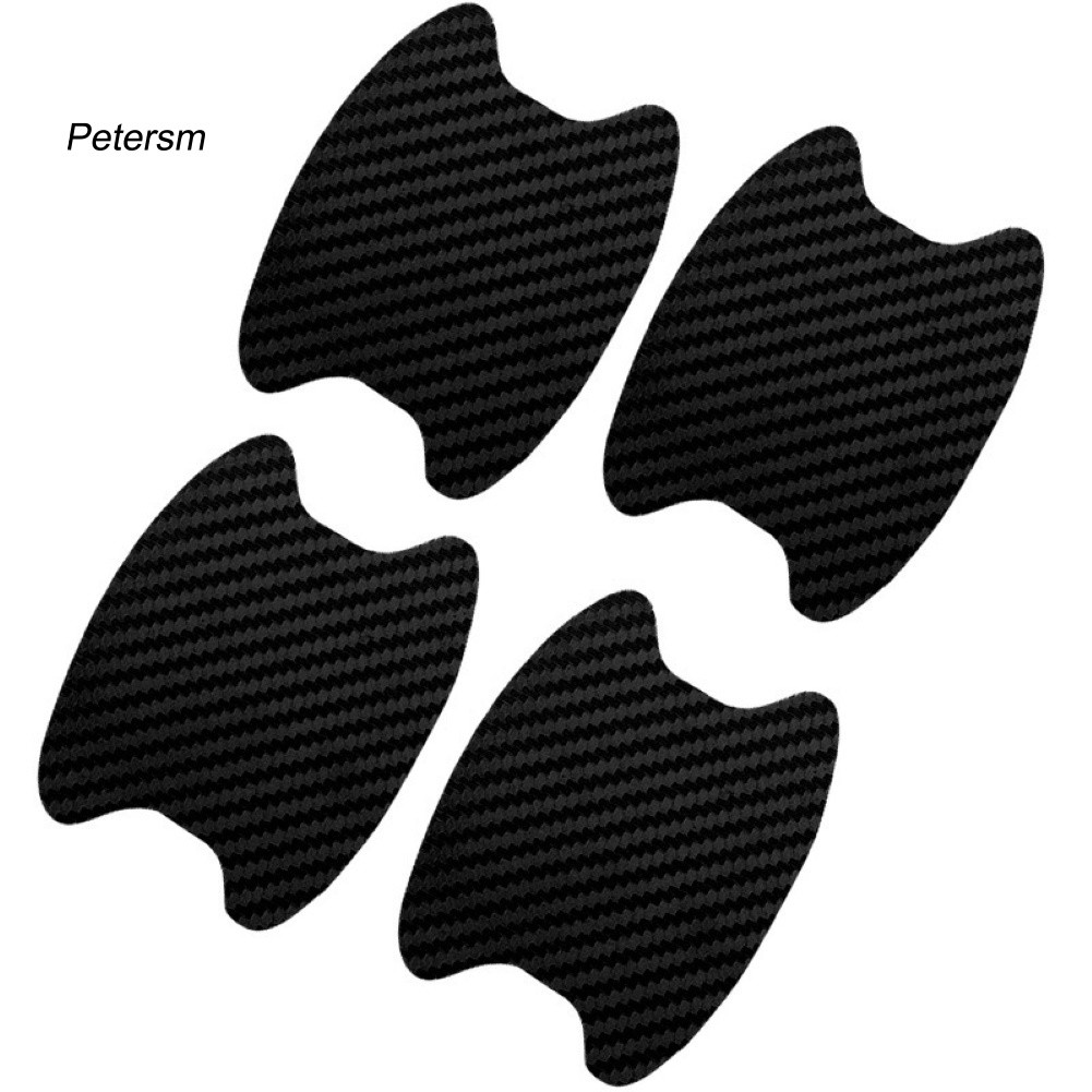 Set 4 Miếng Dán Sợi Carbon Bảo Vệ Tay Nắm Cửa Xe Hơi