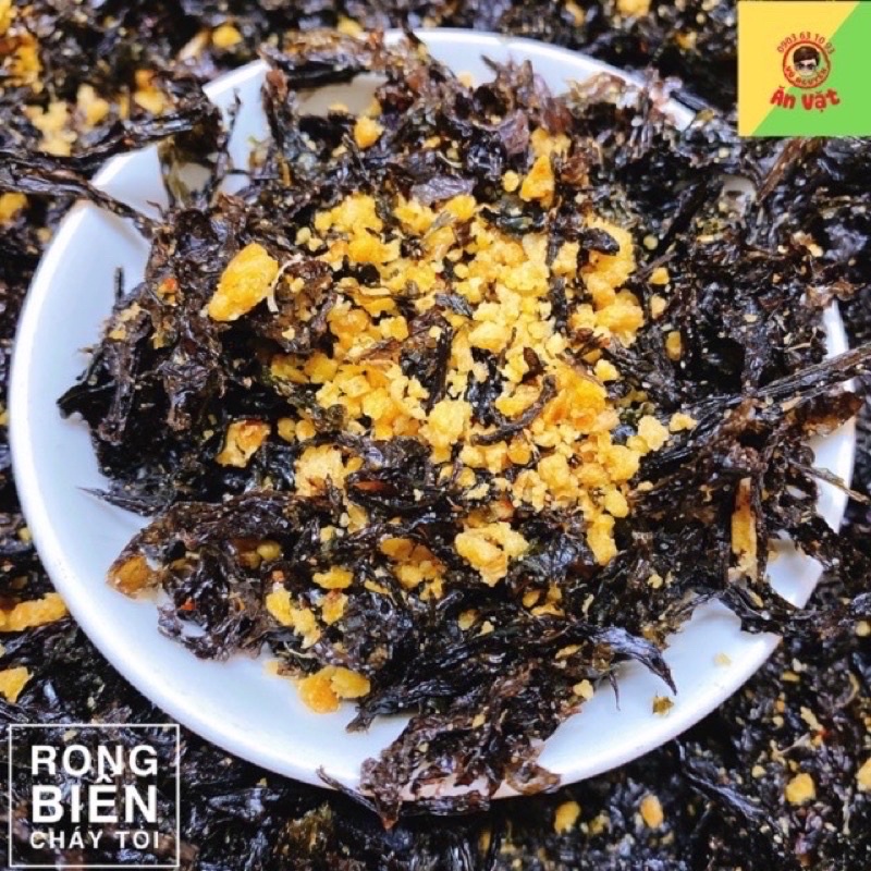 HỦ 200gr RONG BIỂN KHÔ CHÁY TỎI THƠM NGON