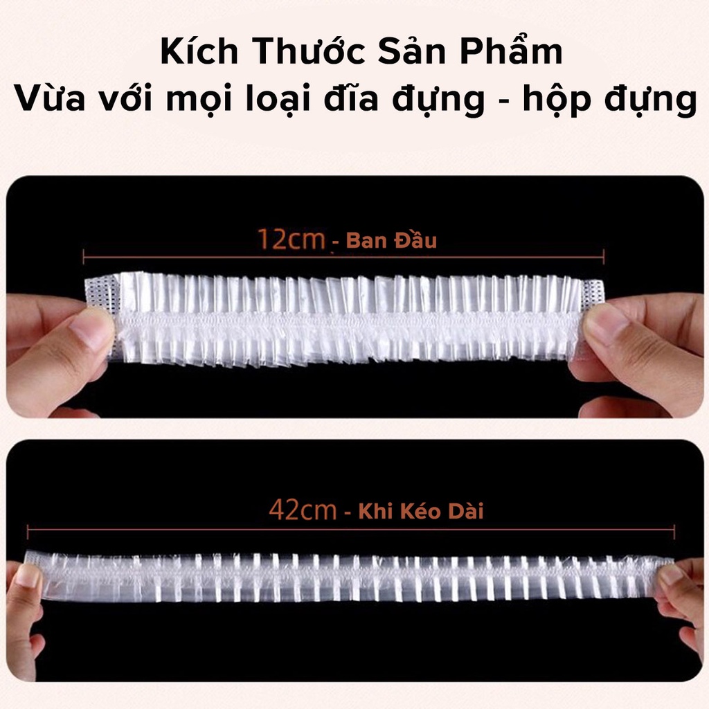 100 Túi Màng Bọc Thực Phẩm PE An Toàn Túi Gấu Có Chun Bọc Đồ Ăn Co Giãn Siêu Dai Cao Cấp Chính Hãng Amalife