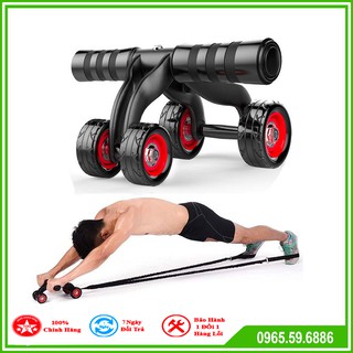 [Freeship] Con lăn tập cơ bụng 4 bánh 3 bánh cao cấp  làm săn mỡ bụng KAMA Ab Roller (Tặng Kèm Thảm Lót Gối)