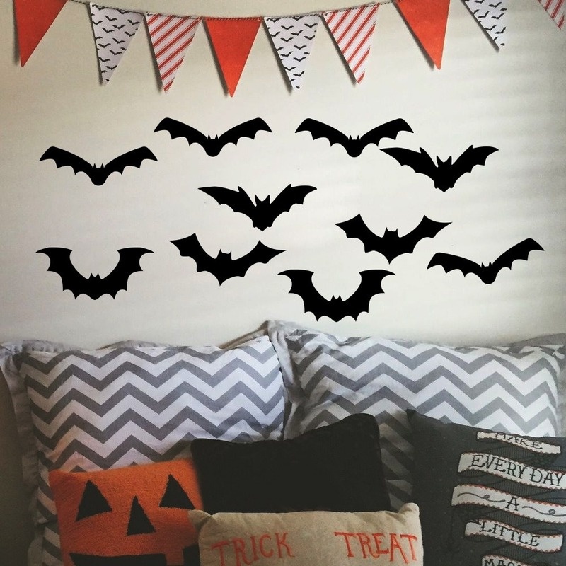 (Meteorite) Đề Can Dán Tường / Cửa Sổ Tự Dính Hình Đầu Bí Ngô / Đầu Ma Quỷ Kinh Dị Trang Trí Halloween