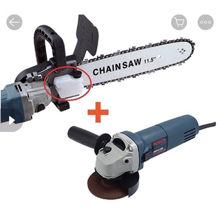 Combo máy mài góc cầm tay bosch 670w và lưỡi cưa xích chain saw