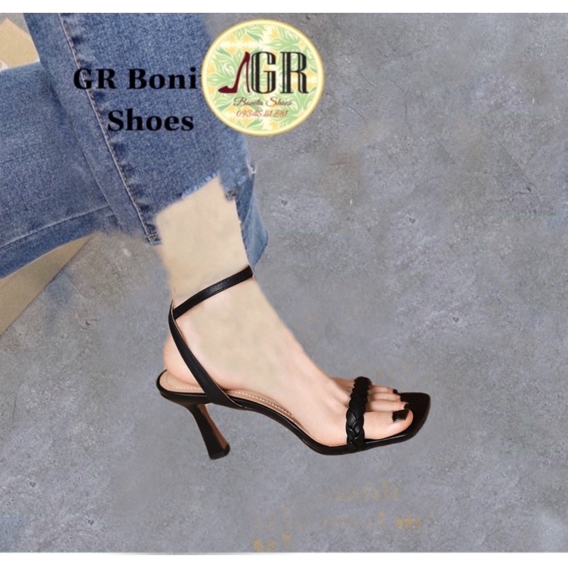 Sandal quai bính mảnh da mềm gót nhọn 6p ( hàng đẹp)