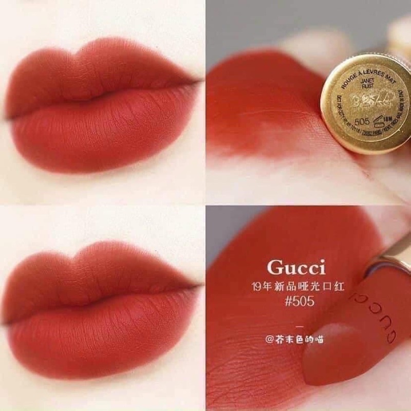 Son Gucci 505 Matte Janet Rust/ 208 Hồng đất They Met in Argentina / 204/ 25 Đỏ Thuần